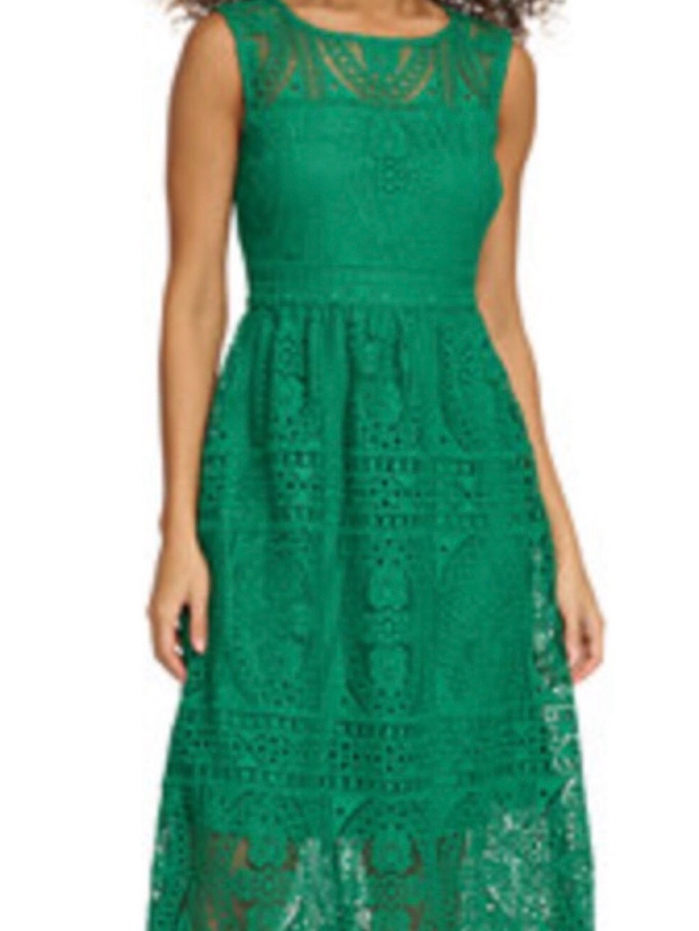 Kensie Emerald Green Lace Maxi Dress